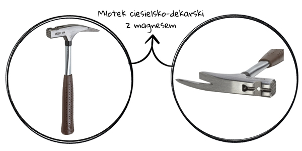Młotek ciesielsko-dekarski z magnesem PICARD